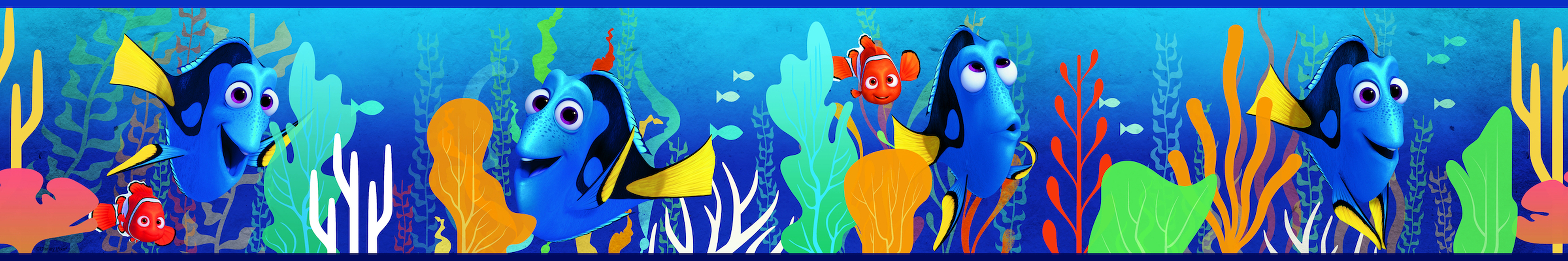6-inch Blue Green Orange Yellow Sea World Prepasted Wallpaper Border - Bild 2 von 4